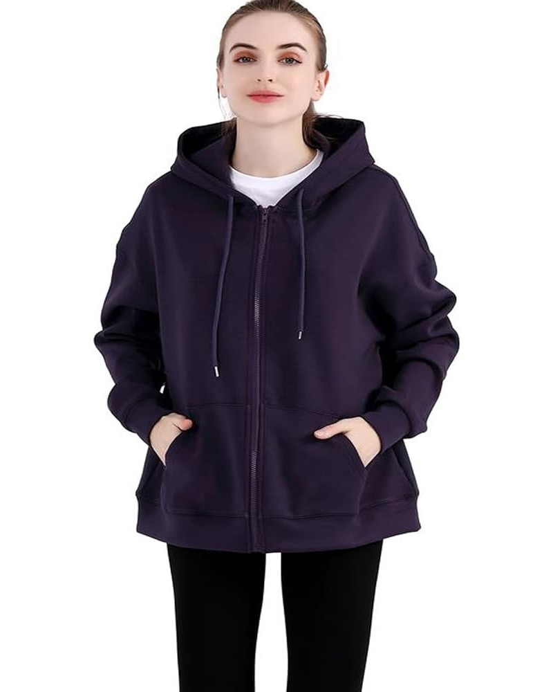 Women's Loose Zip-up Hoodie, Fashionable Casual Zip Oversized Sweatshirt Casual Drawstring Zip Up Hoodie with Pocket 2-kqg $1...