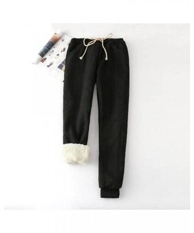 Fleece Lined Sweatpants Womens Winter Thermal Thicken Athletic Pants Drawstring Elastic Waisted Sherpa Jogger Pants 01 Black ...