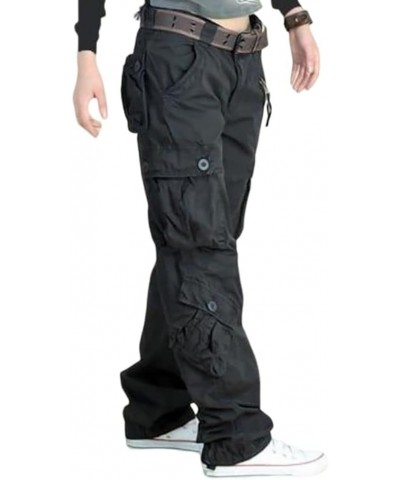 Womens Cargo Pants Cotton Military Pants Outdoor Combat Work Casual Pants with Pockets(L) Black $14.71 Pants