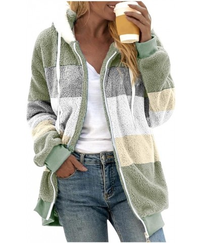 Winter College Full Sleeve Parka Women's Hoody Trendy Zip Fit Solid Stretch Hood Fuzzy Parkas for Women 04-green $10.91 Jackets