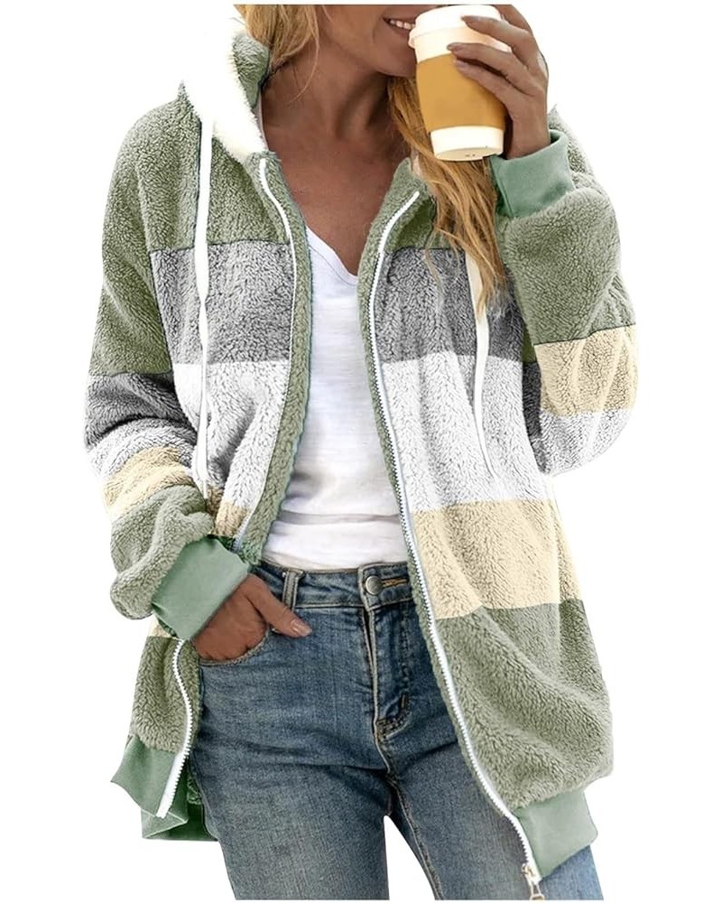 Winter College Full Sleeve Parka Women's Hoody Trendy Zip Fit Solid Stretch Hood Fuzzy Parkas for Women 04-green $10.91 Jackets