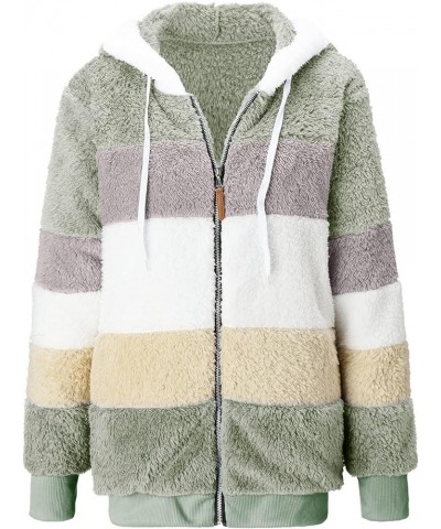 Winter College Full Sleeve Parka Women's Hoody Trendy Zip Fit Solid Stretch Hood Fuzzy Parkas for Women 04-green $10.91 Jackets