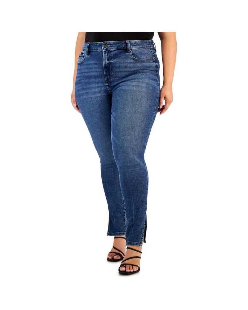 Women's Trendy Plus Size Relaxed Skinny Side-Slit Jeans (Tanager, 20W) $15.17 Jeans