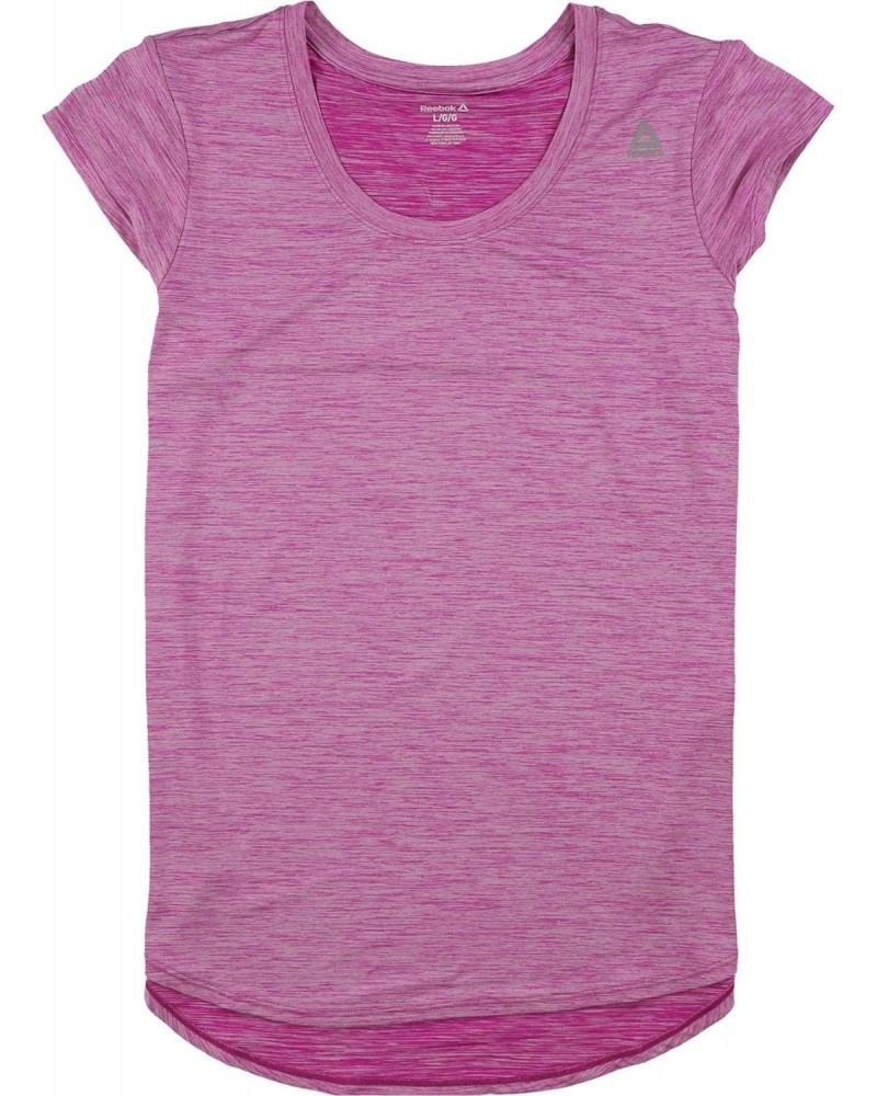 Womens Marled Jersey Basic T-Shirt, Pink, Small $10.65 Activewear