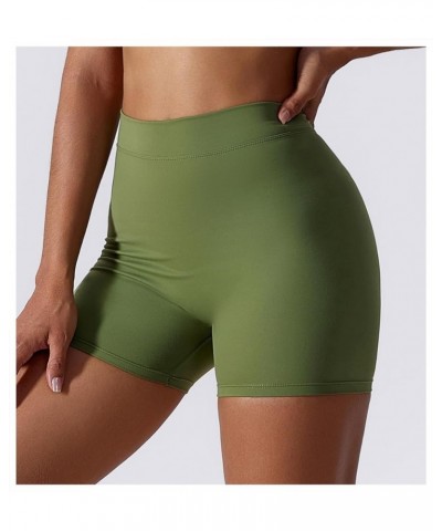 Women's Workout Shorts V Back Gym Biker Shorts Scrunch Butt Lifting, Buttery Soft Seamless Yoga Shorts Pink&olivedrab $9.71 A...