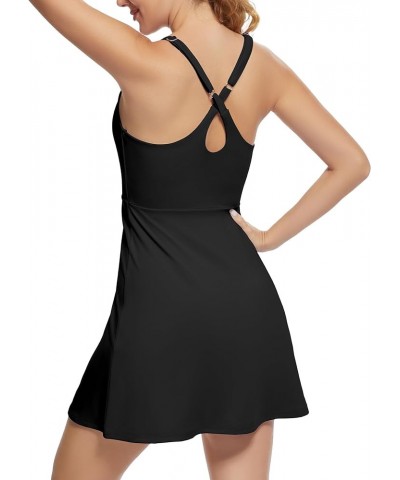 Tennis Dress for Women Athletic Golf Dress with Built in Separate Shorts Backless Workout Dress with Adjustable Straps Black ...