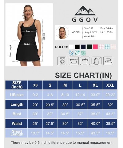 Tennis Dress for Women Athletic Golf Dress with Built in Separate Shorts Backless Workout Dress with Adjustable Straps Black ...