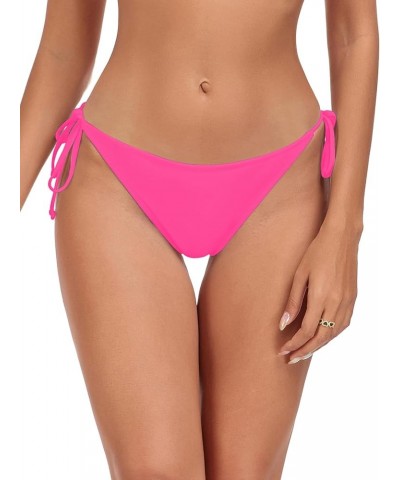 Women's Side Tie Bikini Bottom Neon Rose $10.99 Swimsuits