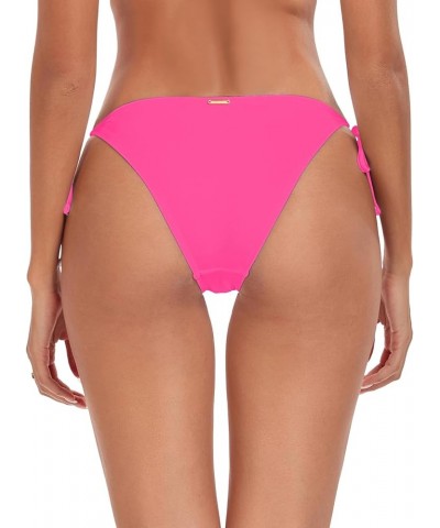 Women's Side Tie Bikini Bottom Neon Rose $10.99 Swimsuits