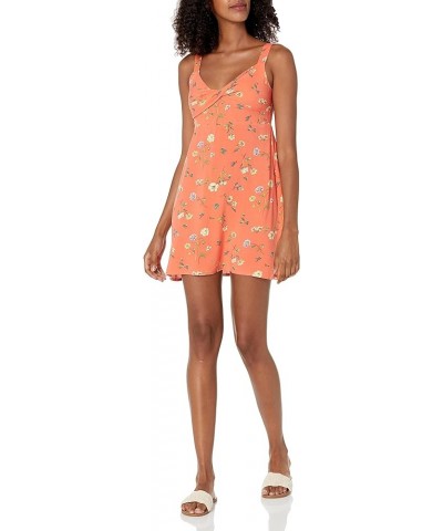 Women's Hey Budz Mini Fit and Flare Dress Dark Coral $19.28 Dresses