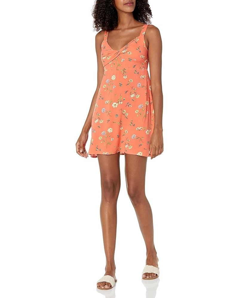 Women's Hey Budz Mini Fit and Flare Dress Dark Coral $19.28 Dresses