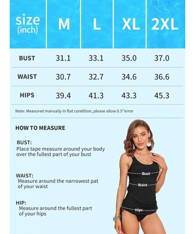 Women's Tankini Top Tie-Side Drawstrings Bathing Suit Top Ribbed Fabric Tummy Control Sporty Swimsuit Top Black $13.48 Swimsuits