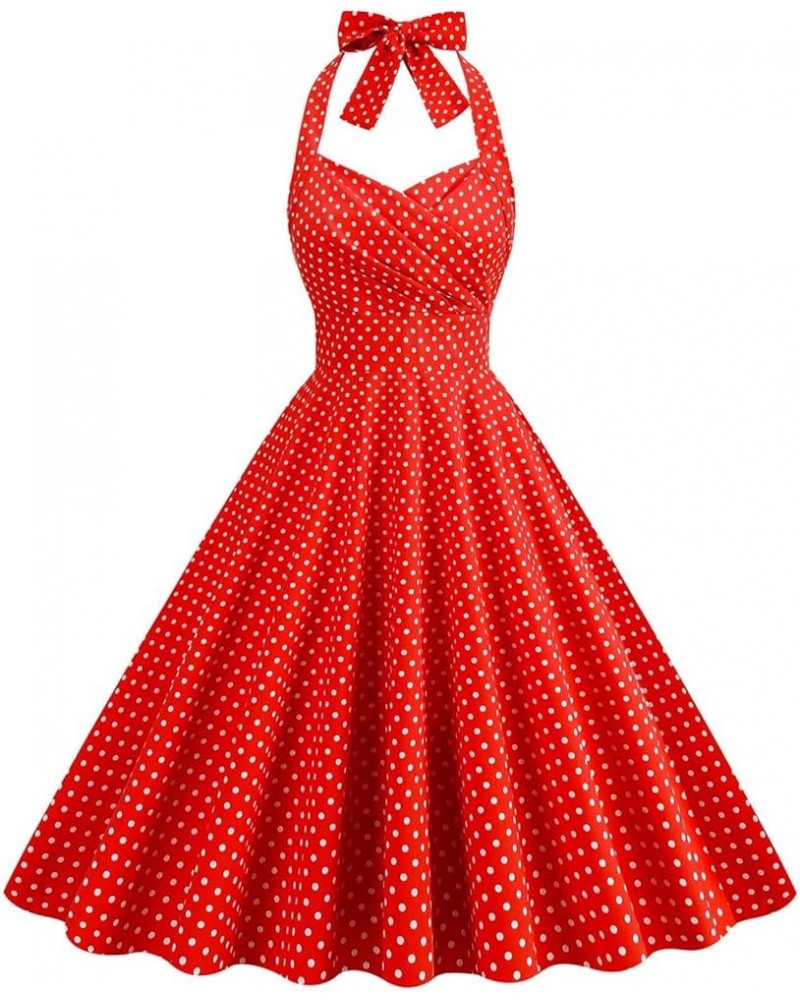 Women Off Shoulder Flared Dress Vintage Plaid 50s 60s Maxi Dress Rockabilly Halter Swing Dress Fashion A-line Dress Red2 $16....