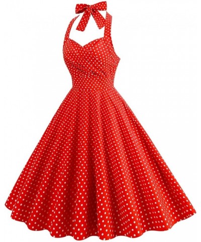 Women Off Shoulder Flared Dress Vintage Plaid 50s 60s Maxi Dress Rockabilly Halter Swing Dress Fashion A-line Dress Red2 $16....