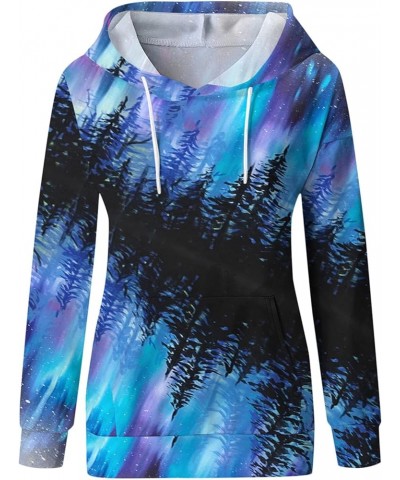 Women's Tie Dye Color Block Long Sleeve Hoodies Floral Printed Pullover Drawstring Sweatshirt Tops for Fall Winter A02navy $1...