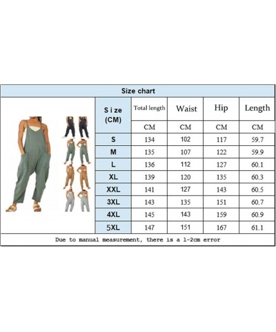 Rompers for Women High Waisted Overalls Sleeveless Spaghetti Strap Summer Jumpsuits Wide Leg Pants with Pockets (Color : Brow...