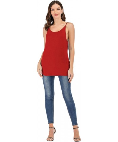 Women's Cute Criss Cross Back Tank Tops Loose Hollow Out Camisole Shirt Red $11.39 Tanks