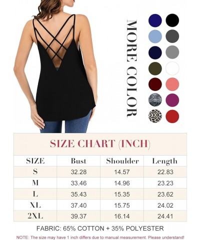 Women's Cute Criss Cross Back Tank Tops Loose Hollow Out Camisole Shirt Red $11.39 Tanks