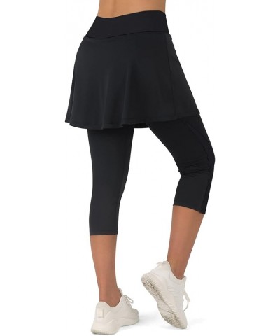 Skirted Legging for Women, Yoga Legging with Skirts &Women Tennis Leggings Clothes Pockets All Black-2254 $21.30 Skirts