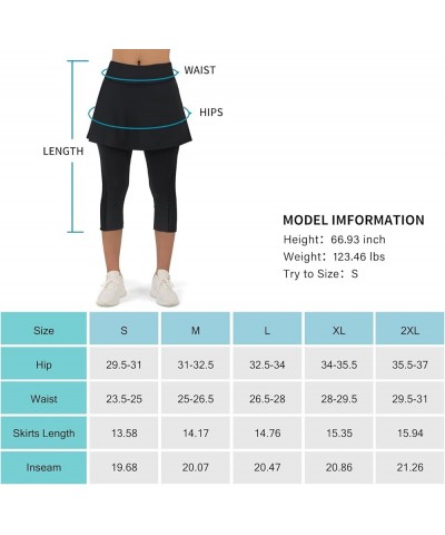 Skirted Legging for Women, Yoga Legging with Skirts &Women Tennis Leggings Clothes Pockets All Black-2254 $21.30 Skirts