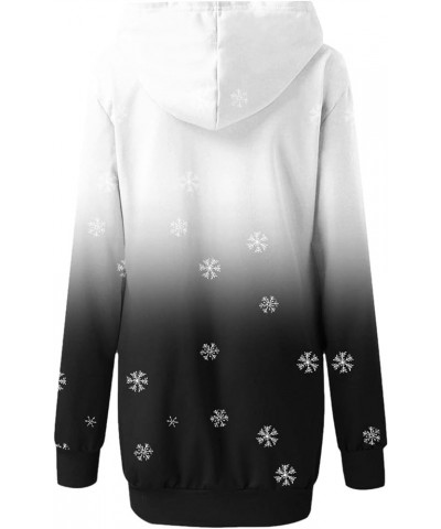 Womens Christmas Sweaters 2023 Trendy Sexy Christmas Graphic Print Mid-Length Crew Neck Long Sleeve Hooded Sweatshirts 11blac...