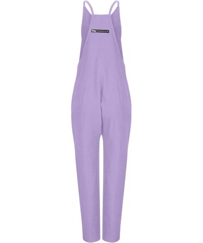 Womens Jumpsuits Casual Summer Spaghetti Strap Sleeveless Baggy Fashion Overalls Long Pant Rompers with Pockets Purple $8.69 ...