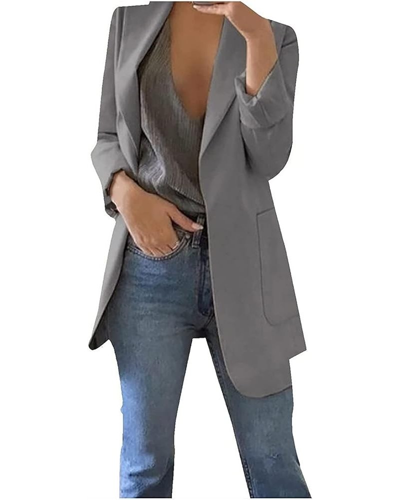 Women's Casual Blazers Open Front Long Sleeve Outerwear Fashion Solid Color Cardigan Crop Slim Fitting Blazer Coats for Women...