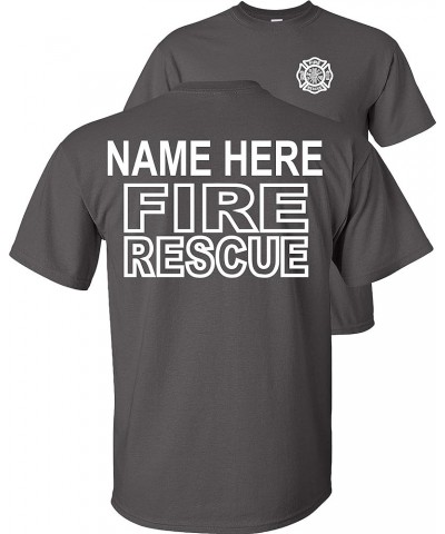 Custom Fire Rescue T-Shirt Personalized Charcoal $14.94 T-Shirts