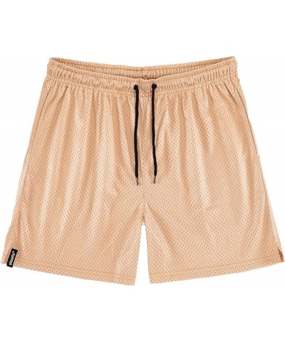 Mesh Shorts for Men - Athletic Clothing for Sports -Basketball, Gym, Tennis, Soccer, Workout - Standard Fit Dunes Beige $15.9...