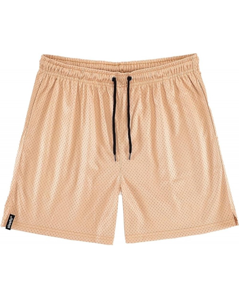 Mesh Shorts for Men - Athletic Clothing for Sports -Basketball, Gym, Tennis, Soccer, Workout - Standard Fit Dunes Beige $15.9...