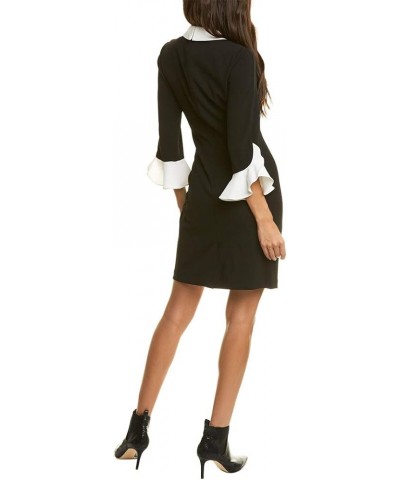 Women's Tulip Sleeve Crepe Dress Black $21.48 Dresses