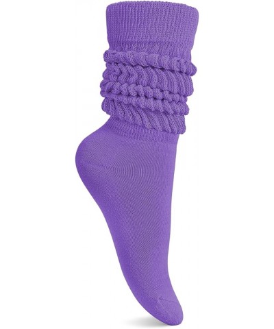 Slouch Socks Women,Scrunch Socks,Knee High Slouchy Socks for Women Light Purple $6.50 Activewear