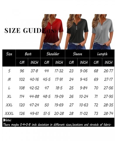 Summer Tops for Women 2024 Vacation Trendy V Neck Boho Short Sleeve Shirts Casual Loose Comfy Tunic Clothes E Dark Green $9.0...