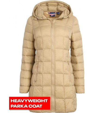 Women's Winter Jacket - Long Length Quilted Puffer Parka - Heavyweight Outerwear Coat for Women (S-XL) Boulder Beige $27.59 J...