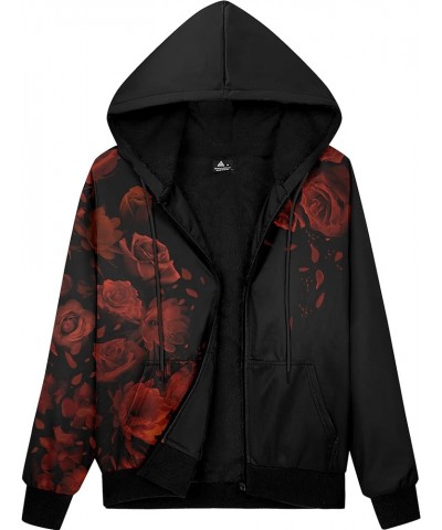 Zip Up Hoodies for Women Warm Fall Winter Fleece Jacket Casual Hooded Sweatshirts Thick Sherpa Lined 25-rose $24.29 Jackets