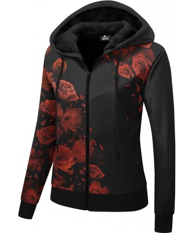 Zip Up Hoodies for Women Warm Fall Winter Fleece Jacket Casual Hooded Sweatshirts Thick Sherpa Lined 25-rose $24.29 Jackets