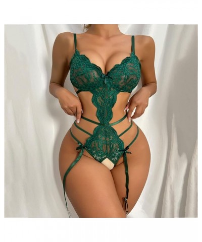 Lingerie for Women Sexy Naughty See Through Lingerie, Lace Babydoll,Sexy Lingerie,one Piece Bodysuit Teddies Green $4.67 Others