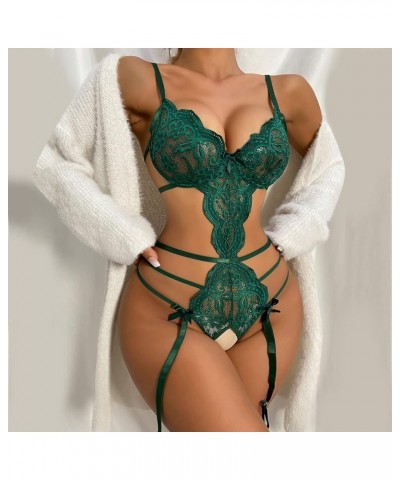 Lingerie for Women Sexy Naughty See Through Lingerie, Lace Babydoll,Sexy Lingerie,one Piece Bodysuit Teddies Green $4.67 Others