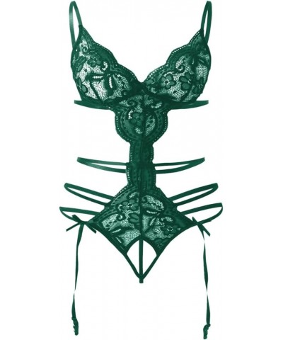 Lingerie for Women Sexy Naughty See Through Lingerie, Lace Babydoll,Sexy Lingerie,one Piece Bodysuit Teddies Green $4.67 Others