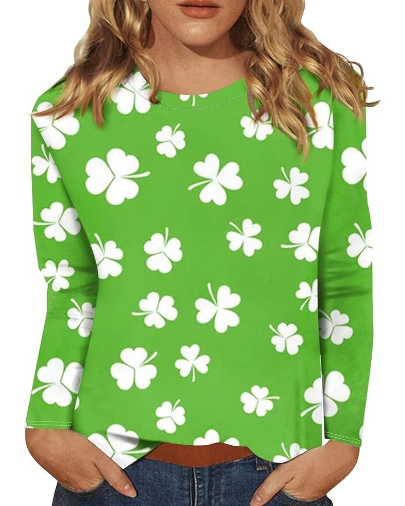 St Patricks Day Shirt Women Women Shirts and Blouses Women's St Patrick's Day Shirts 3/4 Sleeve Shamrock Pullover Casual Tops...