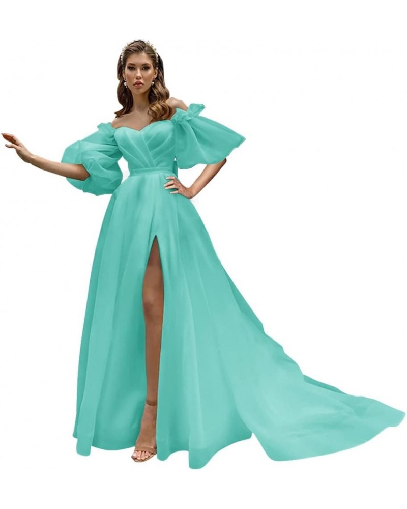 Puffy Prom Dresses Sweetheart Wedding Bride Dress Long Tulle Lace Ball Gowns Turquoise $40.50 Dresses