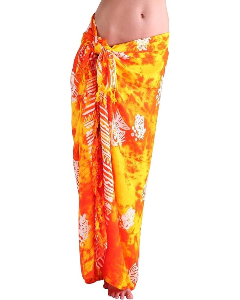 Womens Fashion Batik Swimsuit Cover Ups Beach Bikini Swimsuit Womens Cover Up Orange $10.73 Swimsuits