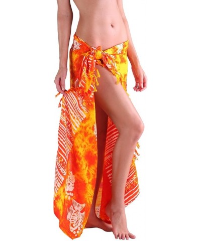 Womens Fashion Batik Swimsuit Cover Ups Beach Bikini Swimsuit Womens Cover Up Orange $10.73 Swimsuits