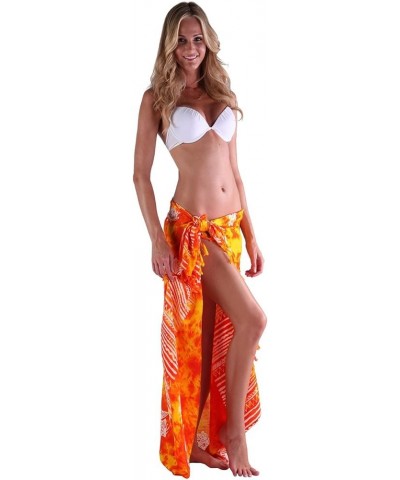 Womens Fashion Batik Swimsuit Cover Ups Beach Bikini Swimsuit Womens Cover Up Orange $10.73 Swimsuits