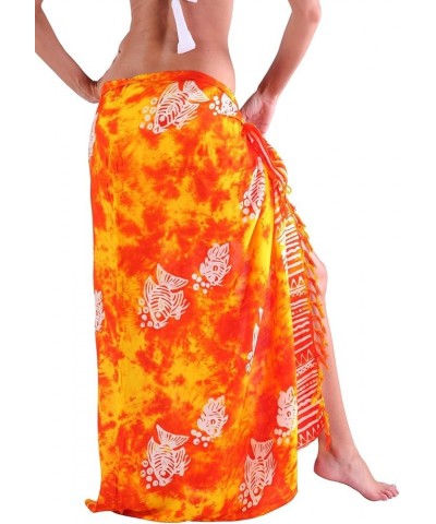 Womens Fashion Batik Swimsuit Cover Ups Beach Bikini Swimsuit Womens Cover Up Orange $10.73 Swimsuits