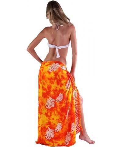 Womens Fashion Batik Swimsuit Cover Ups Beach Bikini Swimsuit Womens Cover Up Orange $10.73 Swimsuits