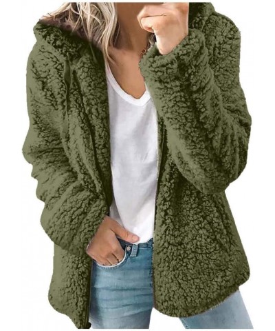 Womens Sherpa Fleece Lined Hoodie Jackets Plus Size Full Zip Up Warm Winter Fleece Coat Outwear Thermal Sweatshirt Green $14....