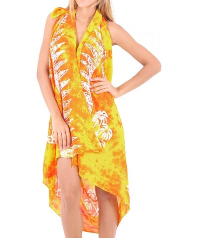 Women's Skirt Dashiki Beach Summer Batik Pareos Bikini Sarong Wraps Beachwear for Women Yellow, Palm Tree $12.59 Swimsuits