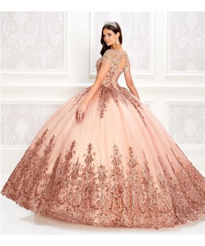 Women's Embroidery Princess Quinceanera Dresses with Wrap Lace Floral Applique Beads Ball Gown Sweet 16 Dresses Aqua $90.89 D...