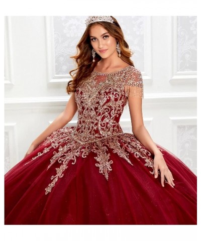 Women's Embroidery Princess Quinceanera Dresses with Wrap Lace Floral Applique Beads Ball Gown Sweet 16 Dresses Aqua $90.89 D...